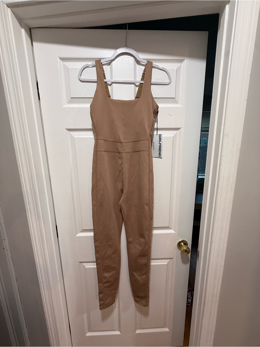 Girlfriend Collective Women's Tan Sleeveless Jumpsuit size M